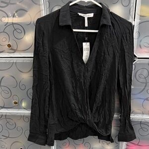 BCBGeneration Black Crinkle Blouse
